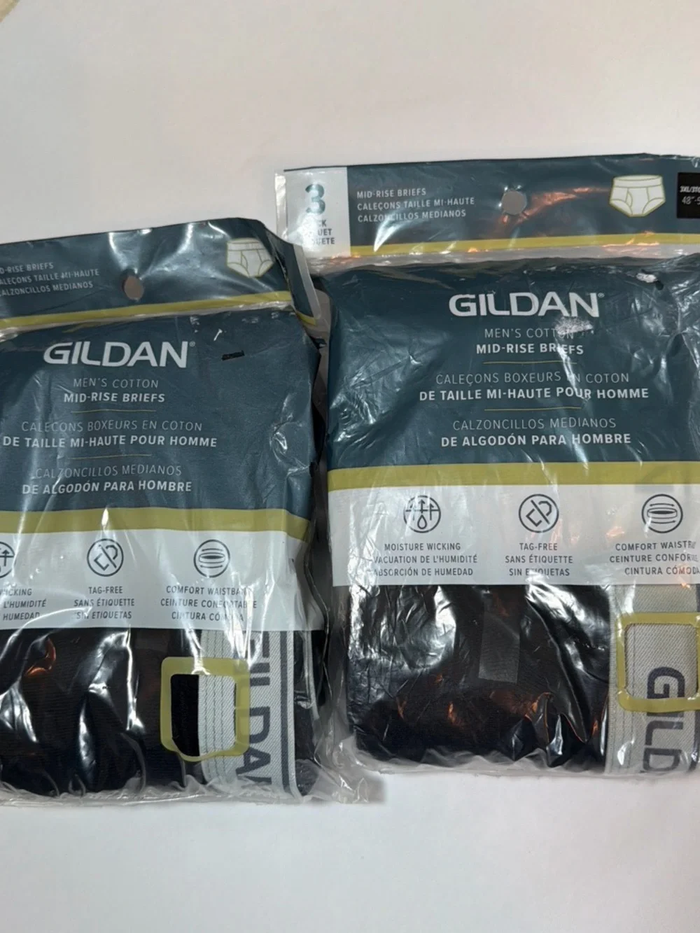 NWT Gildan Men's Modern Cotton Mid-Rise Briefs two 3-Pack  3XL